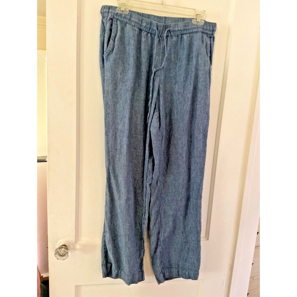 Charter Club Luxury Linen Pants Womens Size M Blue